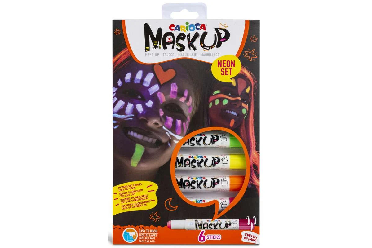 CARIOCA Mask Up sminkefarve stifter 6stk, neon