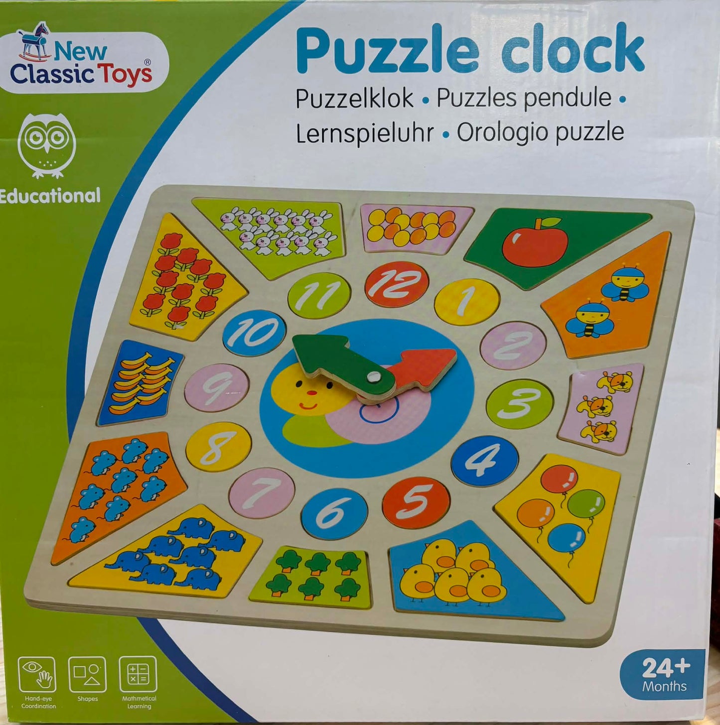 New classic toys Træpuslespil ur