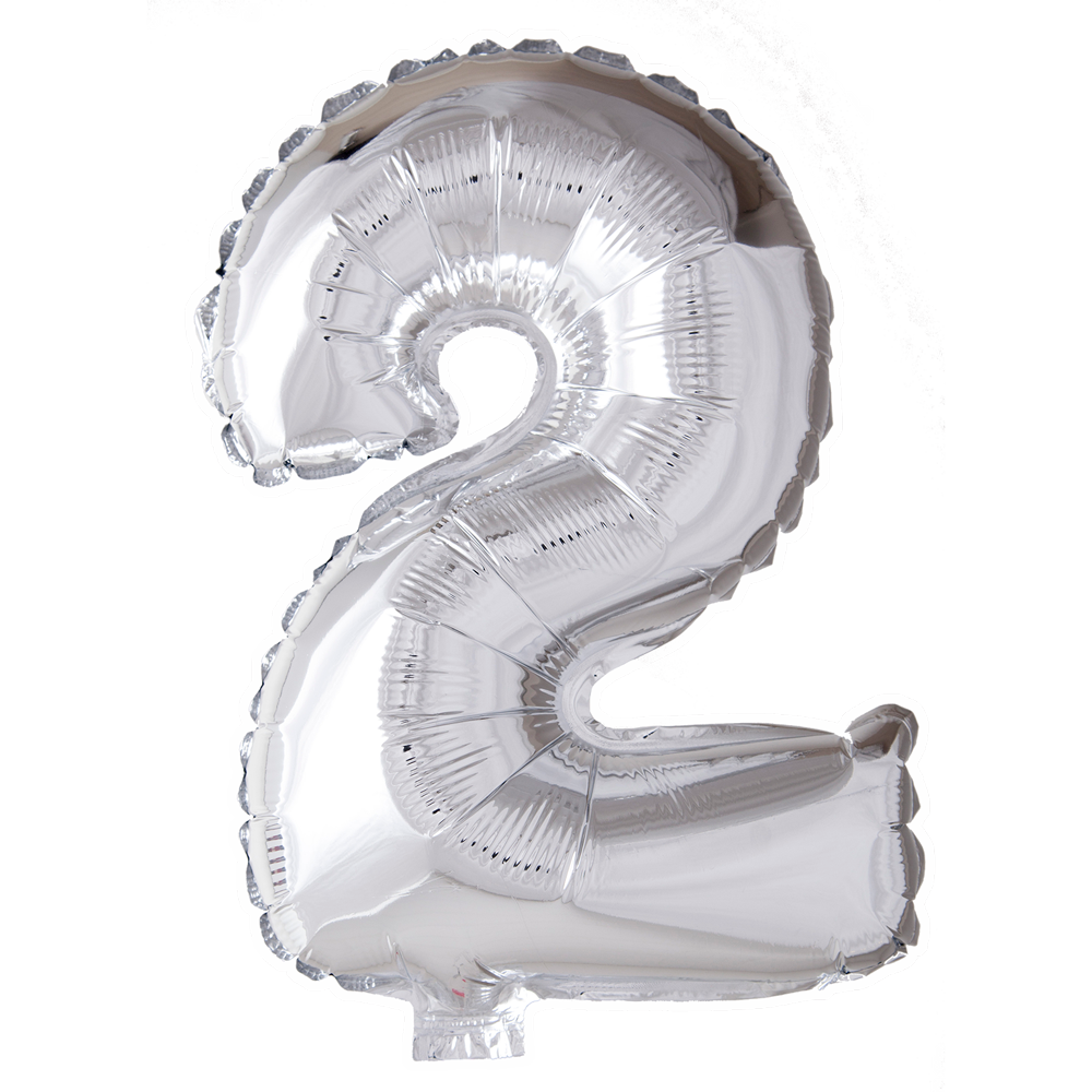Folieballon 2 tal sølv 41 cm