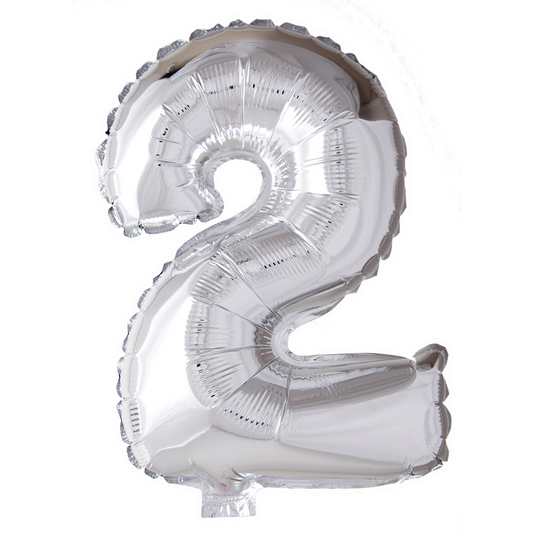 Folieballon 2 tal sølv 41 cm