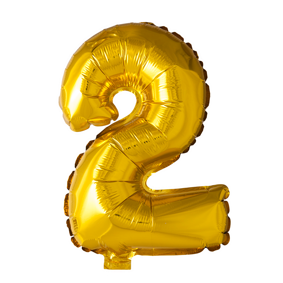Folieballon 2 tal guld 41 cm