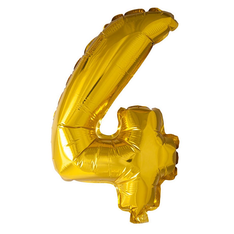 Folieballon 4 tal guld 41 cm