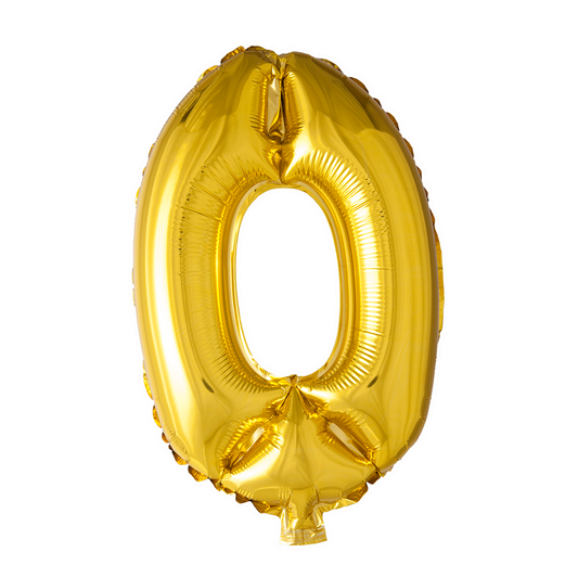 Folieballon 0 tal guld 41 cm