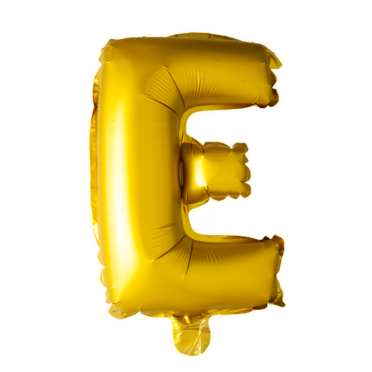 Guld ballon 41 cm bogstav E