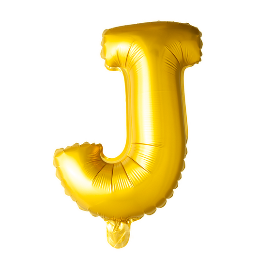 Guld ballon 41 cm bogstav J