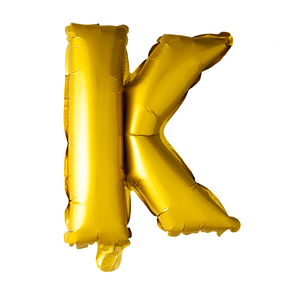 Guld ballon 41 cm bogstav K