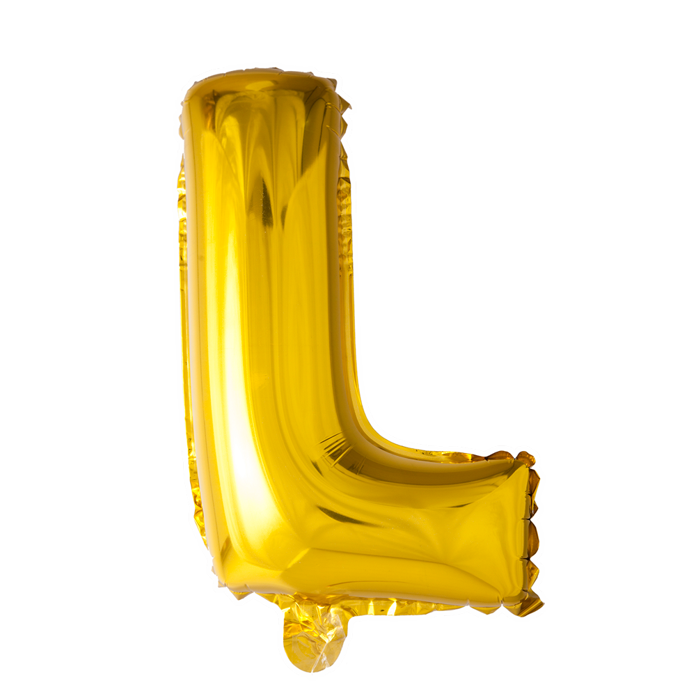 Guld ballon 41 cm bogstav L