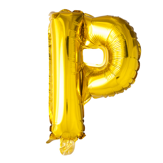 Guld ballon 41 cm bogstav P