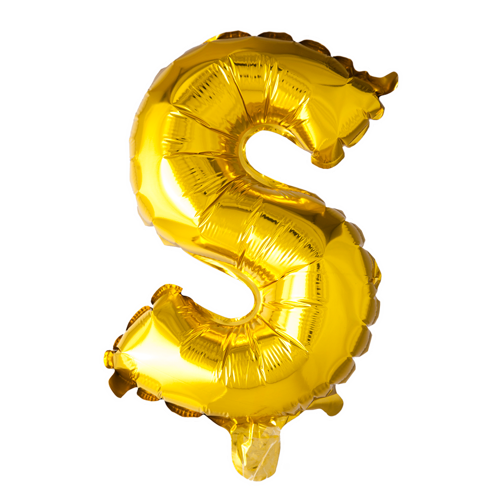 Guld ballon 41 cm bogstav S