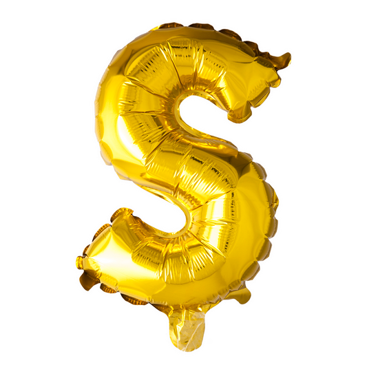Guld ballon 41 cm bogstav S