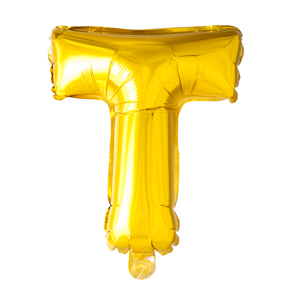 Guld ballon 41 cm bogstav T
