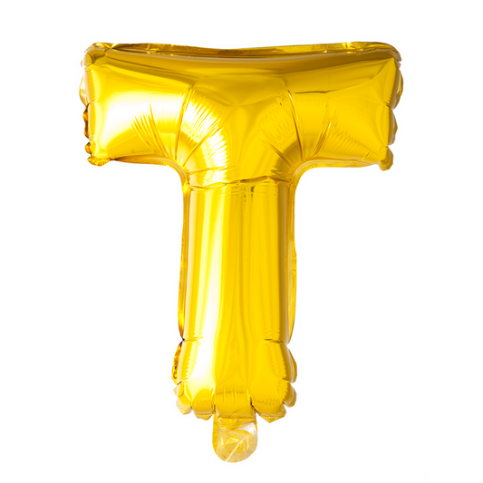 Guld ballon 41 cm bogstav T