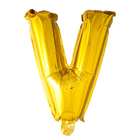 Guld ballon 41 cm bogstav V