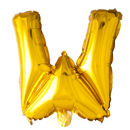 Guld ballon 41 cm bogstav W