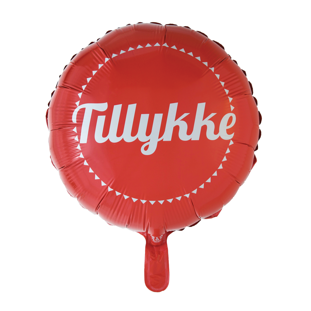 Folie ballon rød Tillykke 46 cm