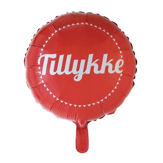 Folie ballon rød Tillykke 46 cm