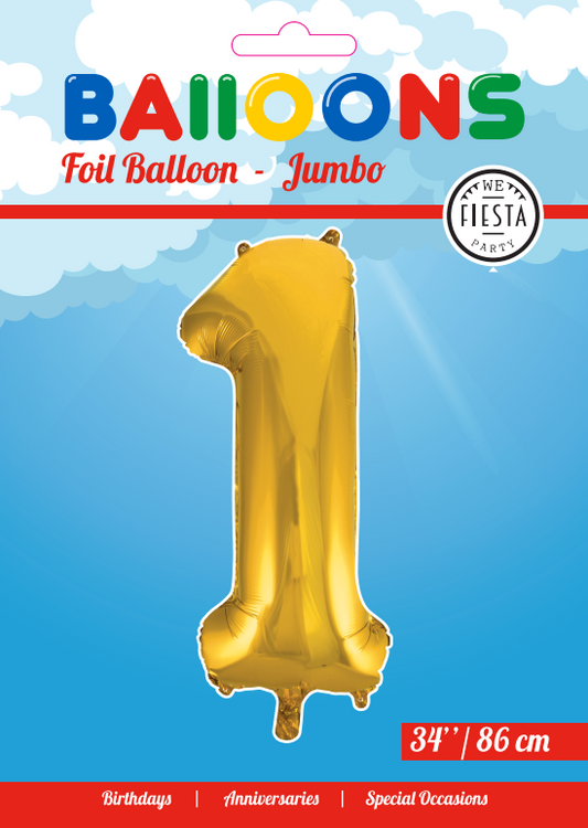 Guld 1 tal ballon 86 cm