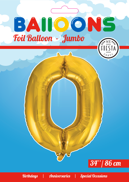 Guld 0 tal ballon 86 cm