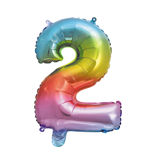 Folieballon 2 tal regnbue 41 cm