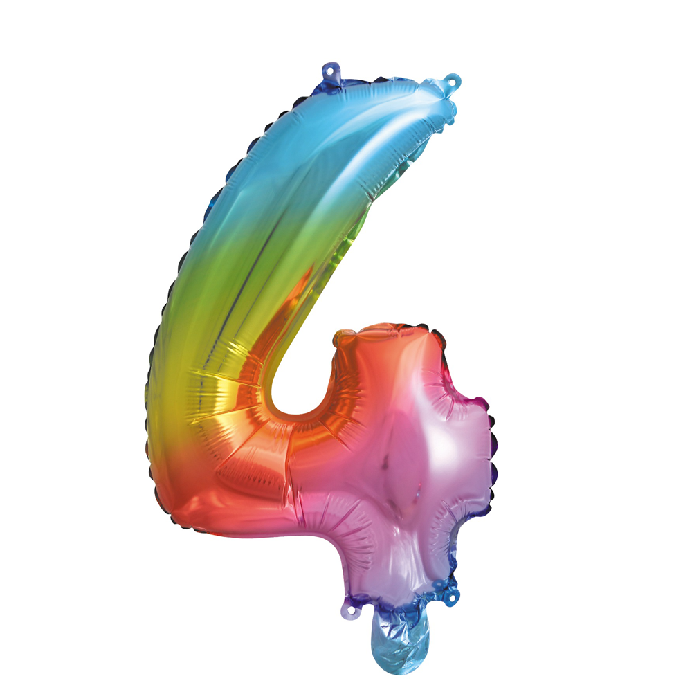 Folieballon 4 tal regnbue 41 cm