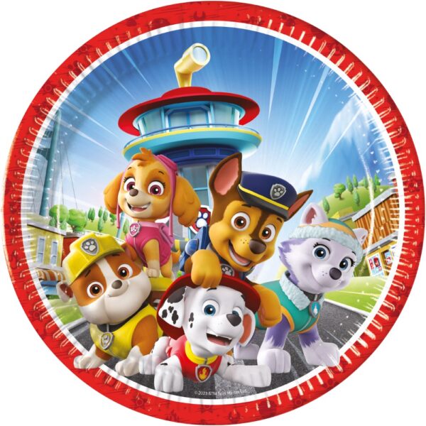 Paw patrol paptallerkner 8 stk 23 cm