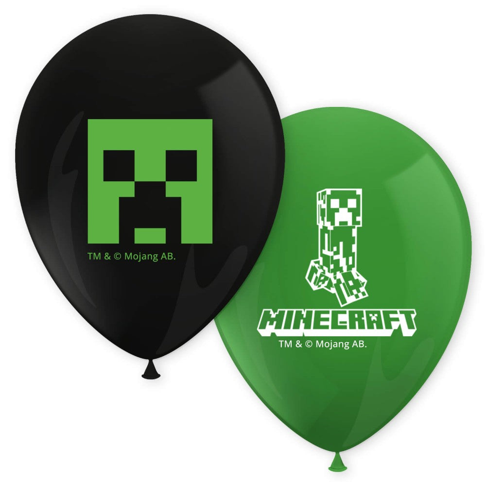 8 stk. Minecraft latex balloner