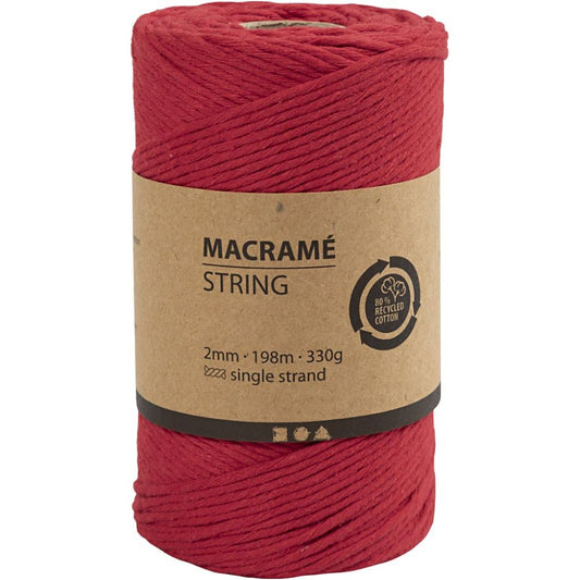Macramé-snor Rød, 330 G
