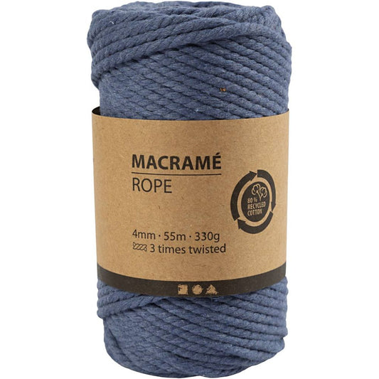Macramé-reb Blå, 330 G