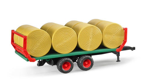 Bruder Bale transport trailer with 8 round bales toy