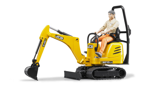 Bruder JCB Micro excavator 8010 CTS and construction worker toy