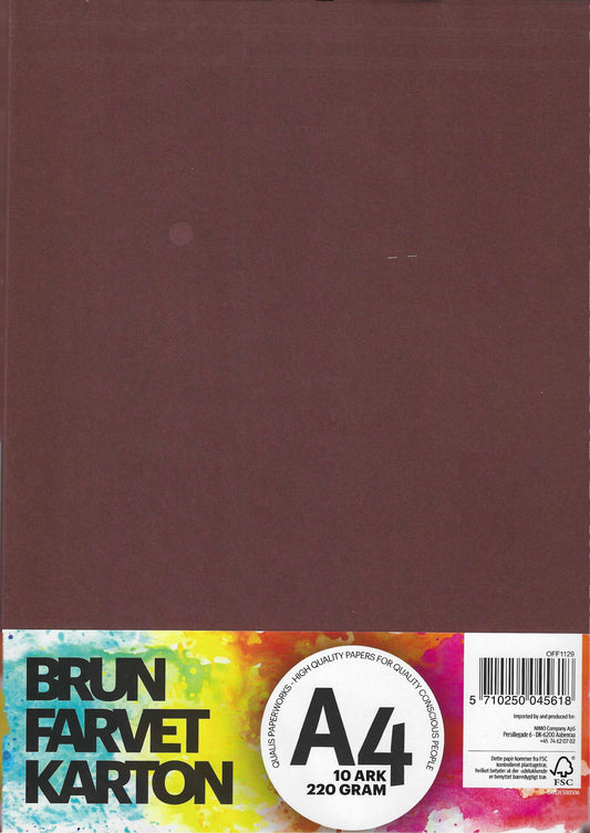 Karton A4 10 ark. Brun