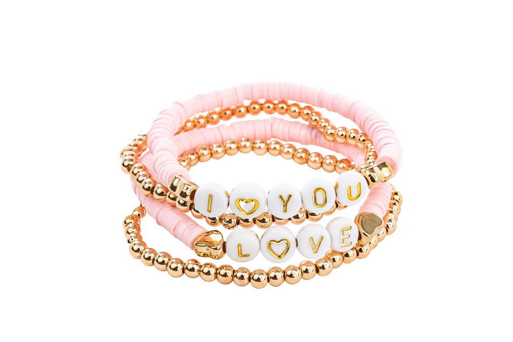 Pink Love Armbånd 4 Stk