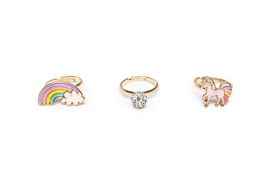 Boutique Unicorn Rainbow Ringe, 3 stk