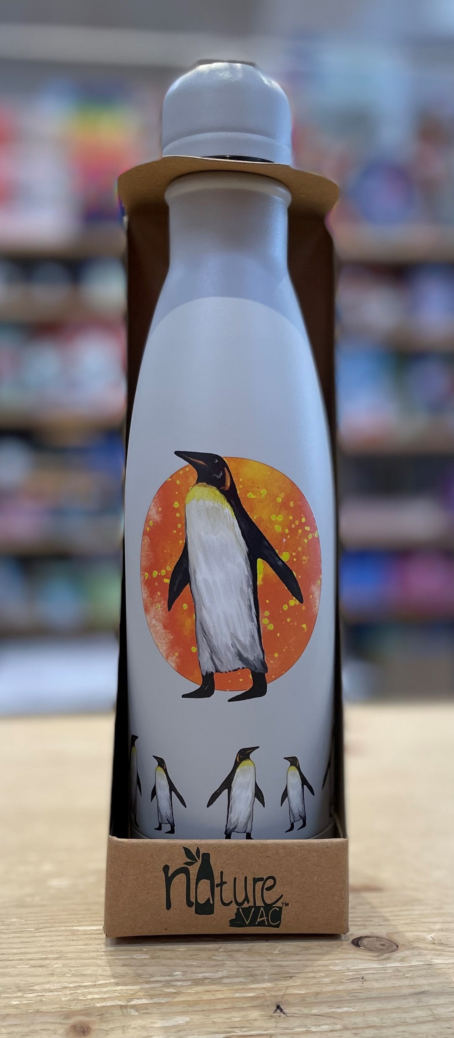 Deluxebase NatureVac Pingvin ståltermoflaske 500 ml.