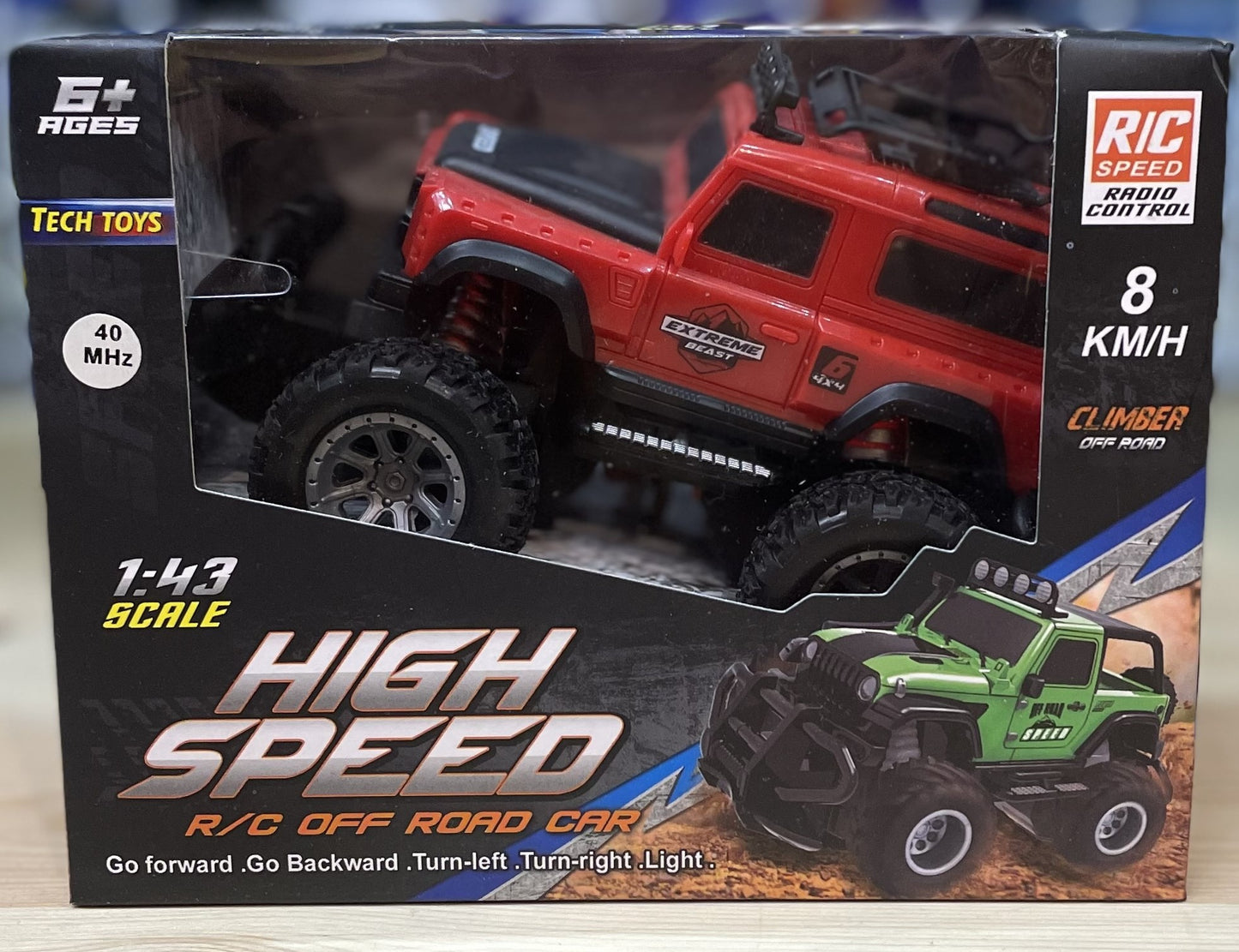 High Speed off Road Car R/C 1:43 Rød