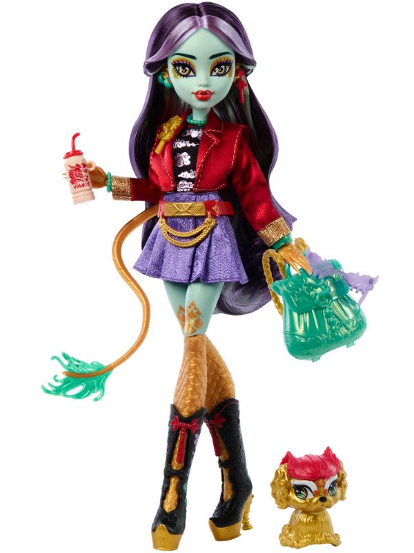 Monster High Jinafire Long dukke med figur og tilbehør