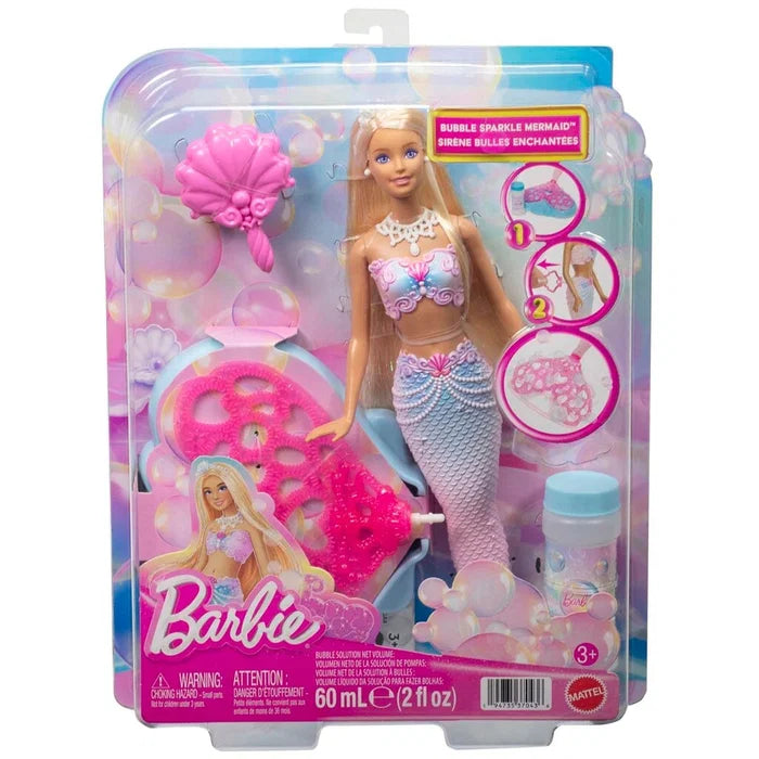 Barbie Bubbletastic Havfrue Inkl. boblebakke, boblevæske, børste