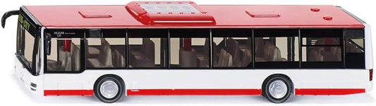 Siku Bybus, 150, Metal/Plastik, Funktionsdøre, Rød/Hvid 3734