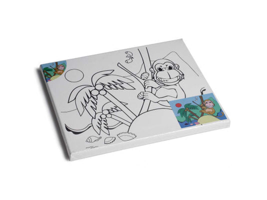 Fortrykt lærred med Abe