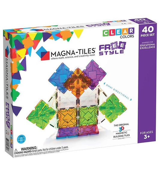 Magna-Tiles FreeStyle, clear - 40 dele