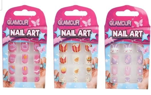 Kunstige negle 12 stk. 3 ass. 10 cm