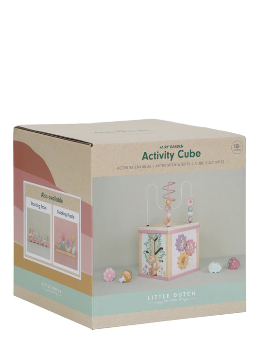Little Dutch Wooden Activity Cube Fairy Garden FSC - Interaktivt legetøj