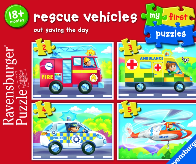 Ravensburger puslespil 4 i en box