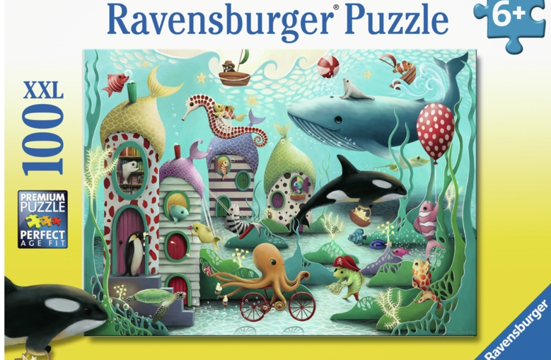 XXL puslespil havets dyr 100 brikker