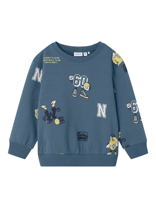 Name It sweatshirts med basket tema blå 104 cm