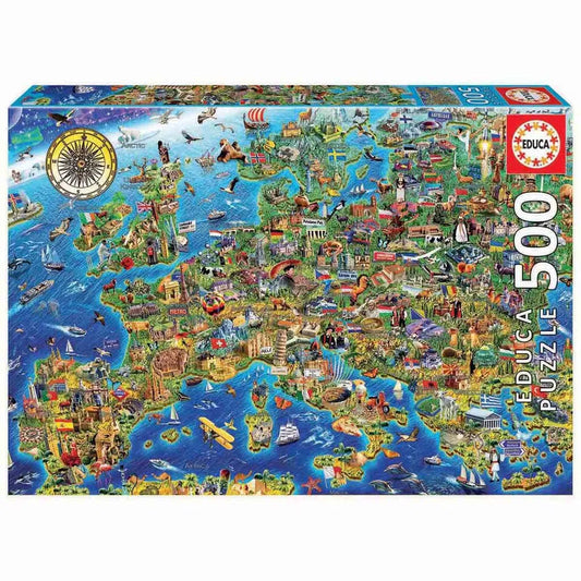 Educa Puslespil Crazy European Map 500 Brikker