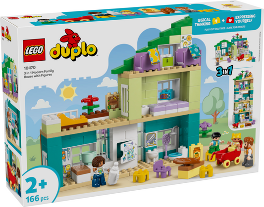 LEGO Duplo 3-i-1 Moderne familiehus med figurer 10470
