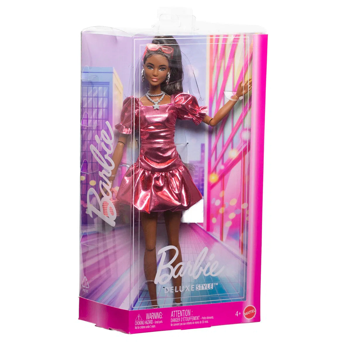 Barbie Deluxe Style Boblekjole Mørk Dukke
