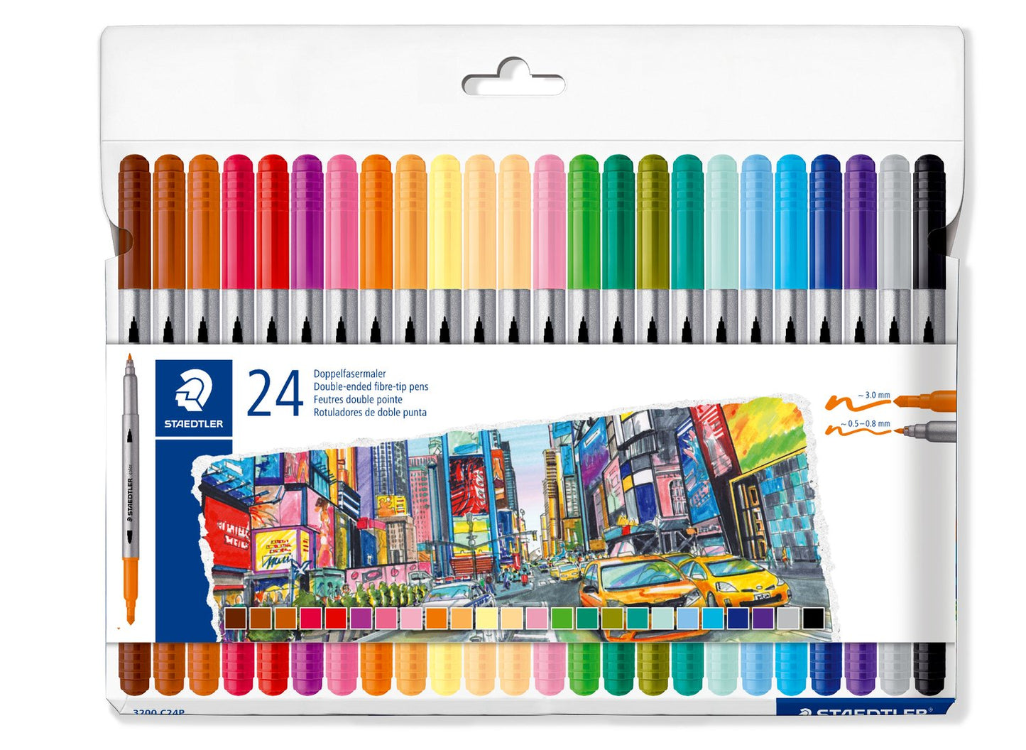 Dobbelt pen 24 stk