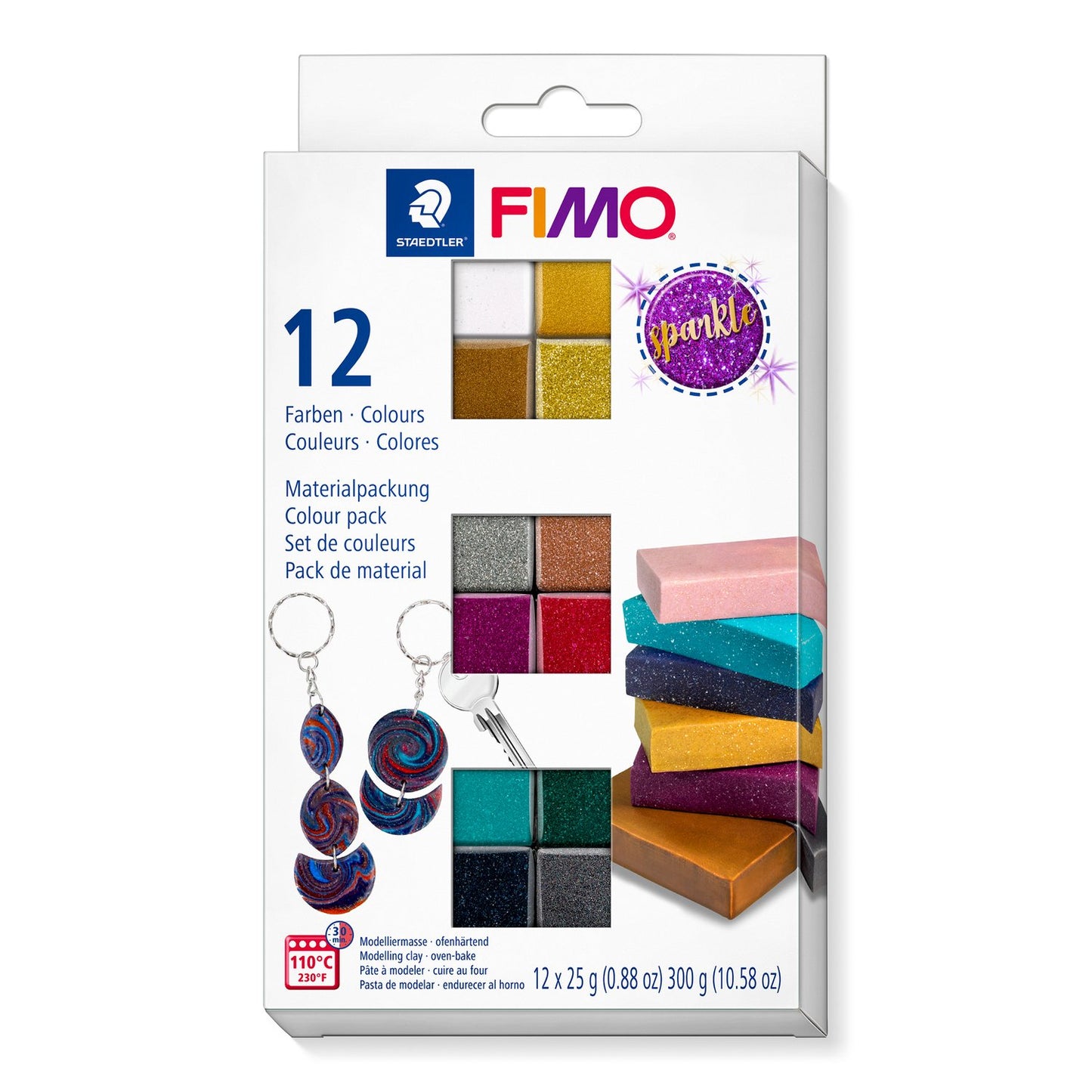 FIMO ler sæt med 12 farver Sparkle